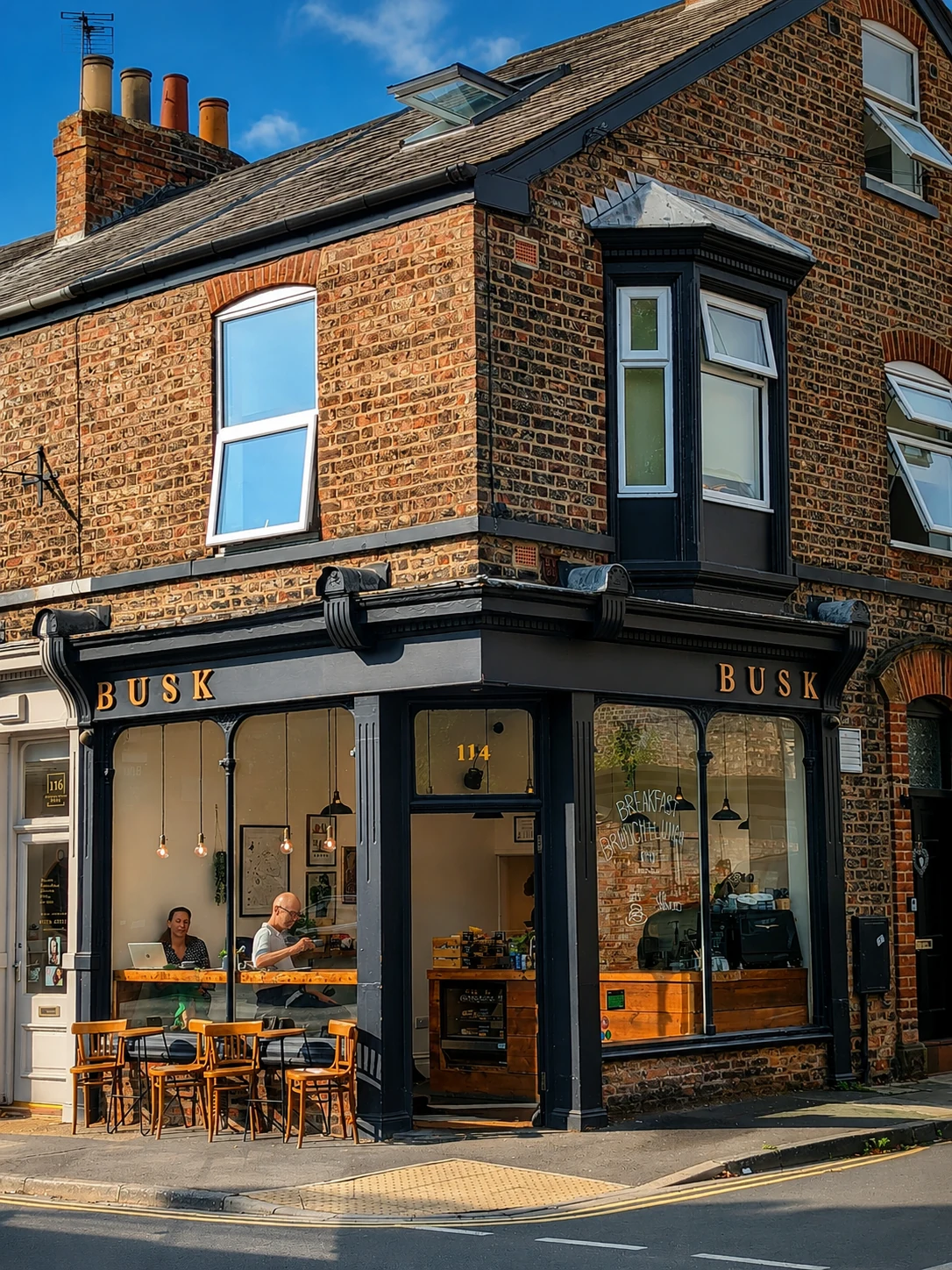 The Busk corner shopfront at 114 Fishergate